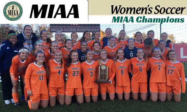 .<a href="/HopeAthletics/">Hope College Athletics</a> <a href="/HopeSoccer/">Hope Women's Soccer</a> Wins 2018 #D3MIAA Women's Soccer Championship miaa.org/x/hmrt9