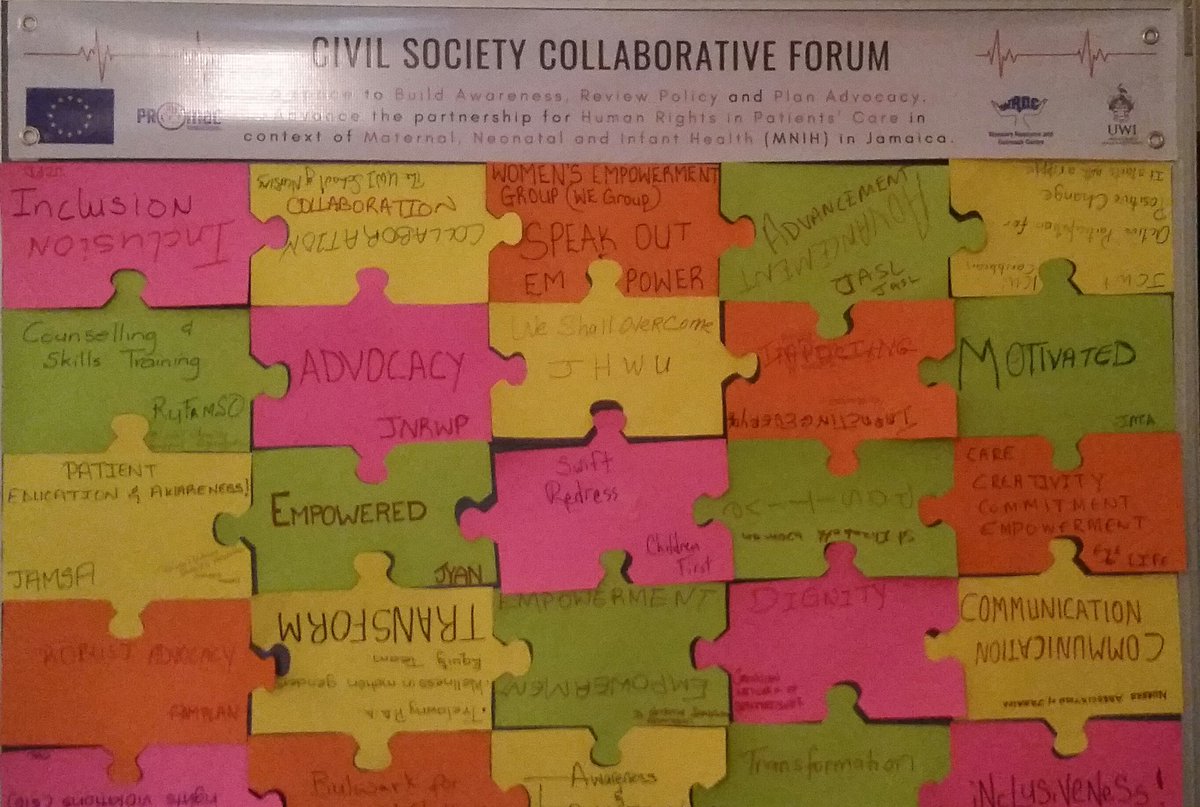 Proud to be apart of the Civil Society Collaborative Forum with @wrocjamaica! Looking fwd to the hard work ahead. #Partnership #JNRWP #WROC