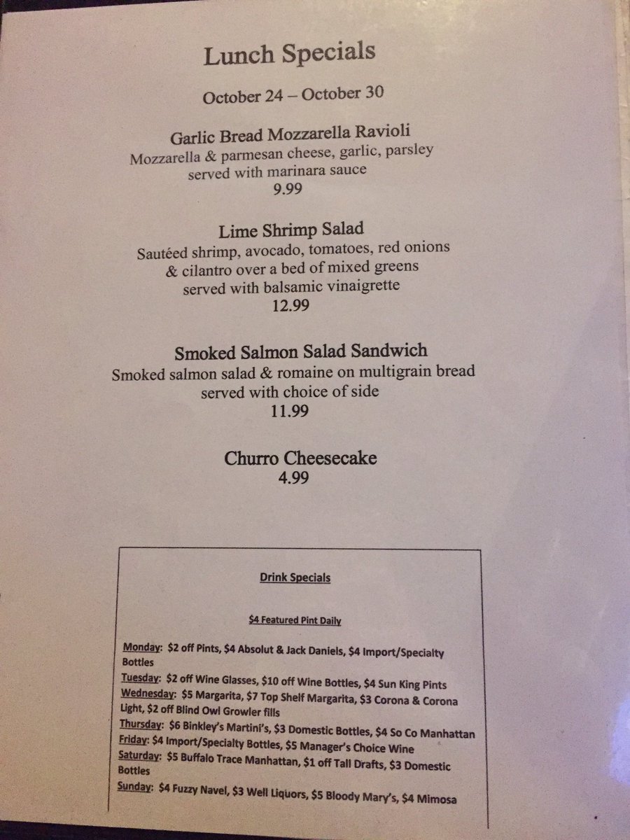 BinkleysKitchen's tweet photo. We’ve got some tasty lunch and dinner specials for you this week! Stop on by and try some! #EatHereIndy #FoodiesofIndianapolis #YelpIndy https://t.co/YjOtqaVYCH