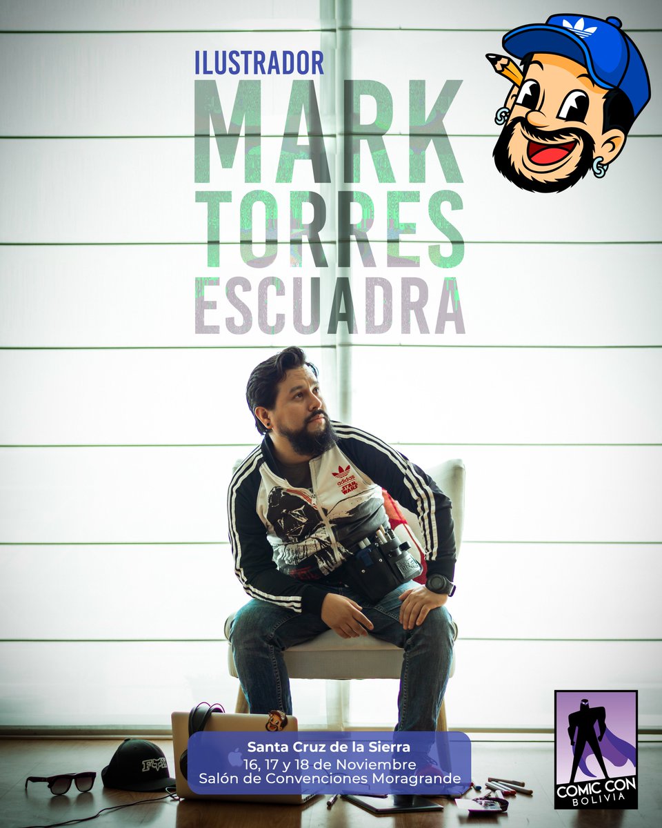 ComicConBolivia's tweet photo. @MarkTorresEsc nuevamente dice Presente en la tercera versión de #ComiConBolivia2018 Viene directamente desde Perú a mostrarnos todo su arte. https://t.co/LmTf2P7Key