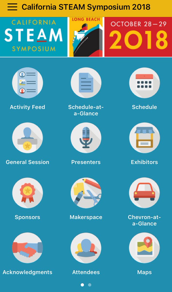 Download the CA STEAM 2018 app from the Apple App Store  &amp; Google Play! Learn about general sessions, breakout presentations, the #Makerspace, sponsors &amp; 100+ exhibitors offering classroom solutions &amp; other ed innovations. bit.ly/2018CASTEAMApp #casteam18 #edtech