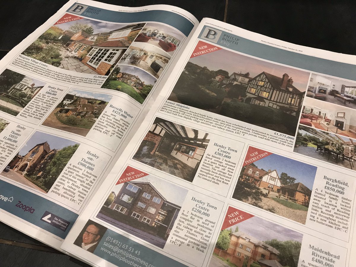 Philbooth15's tweet image. Look out for my double page spread in this weeks @henleystandard property section. #signsofsuccess #whatbrexitslowdown #Henley #PBEsq