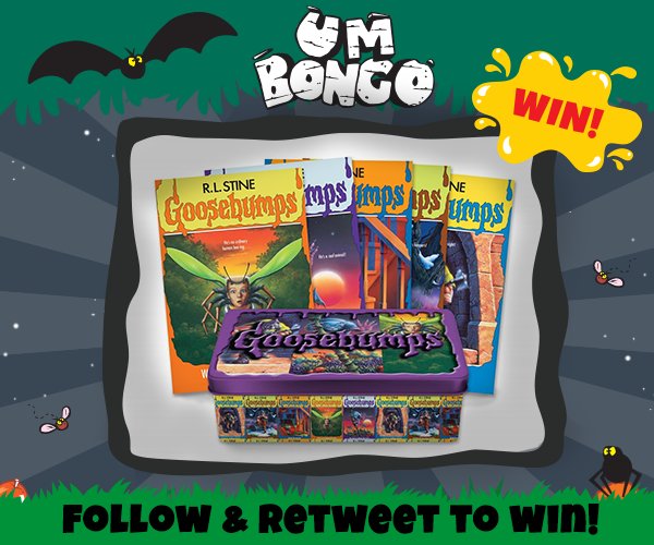 Follow &amp; Retweet to Win a Goosebumps 25th Anniversary Retro Book Set this Halloween! Remember Goosebumps?! A spooky read, perfect with a chilled Um Bongo after school! What's your favourite thing about Halloween? #FreebieFriday