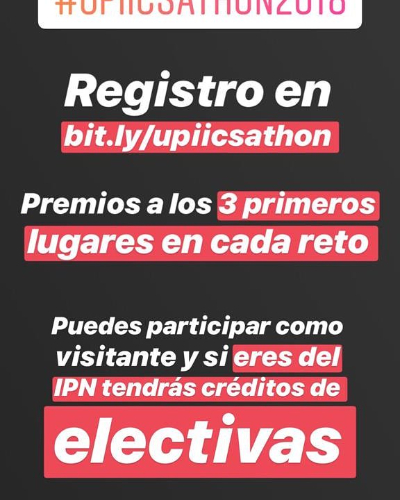 lamissnaz's tweet photo. ¡PARTICIPA! ¡ASISTE!
No te quedes fuera

Regístrate en https://t.co/dZbdCXv0F2

#UPIICSAthon #UPIICSAthon2018 #IPN #UPIICSA https://t.co/nH6Q3oGl8M