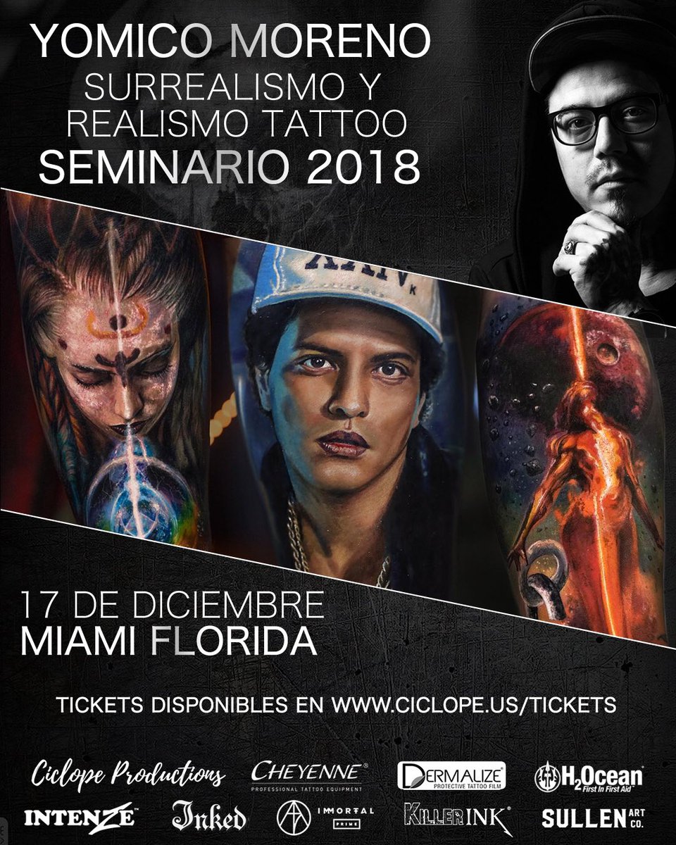 Tickets available at ciclope.us/tickets

December 17th, 2018 at Workshops 360, 8690 Biscayne Blvd Suite 3, Miami, FL 33138.

Yomico Moreno Realism &amp; Surrealism Tattoo Workshop 2018, for the first time in Miami Florida. @YomicoArt