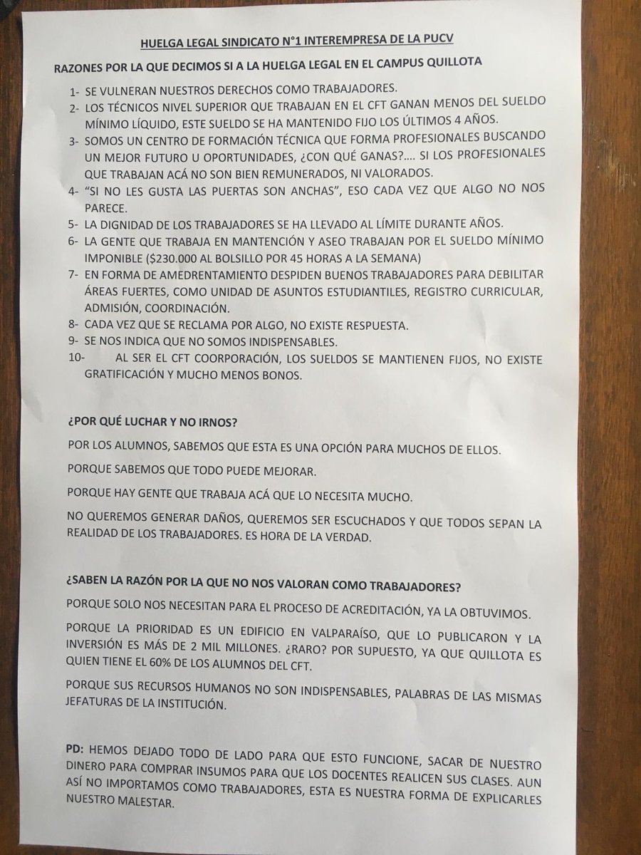 Cotynoti's tweet photo. Que llegue a los medios de comunicación #huelgalegal #cftpucv #poruntrabajodigno https://t.co/uMvA844Y2Z