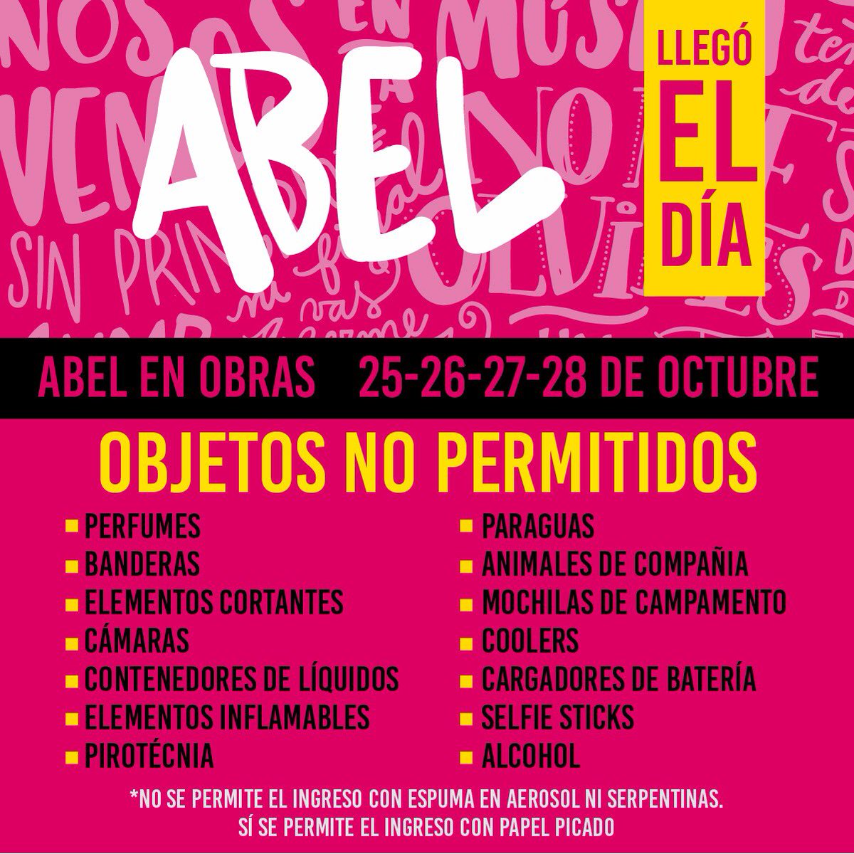 ✨ ¡Llegó el día! ¡Hoy la familia festeja fuerte junto a <a href="/AbelPintos/">ABEL</a> en el <a href="/EstadioObras/">Estadio Obras</a> !