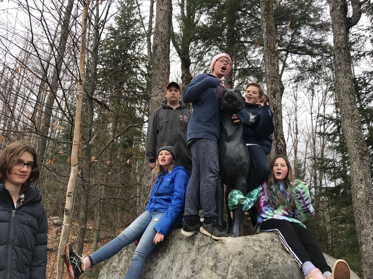 Grade8JDH's tweet photo. Getting outside with the 8s @JDHodgsonES @GervzMike at the amazing Haliburton Sculpture forest and Dysart Museum #tldsblearns #TakeMeOutsideDay Part 2 https://t.co/zieHncI8wc