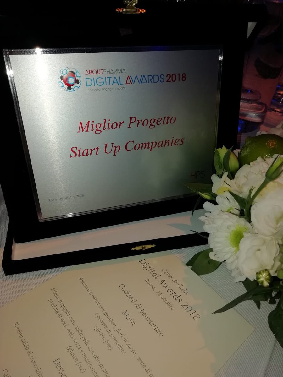 G4A_Italy's tweet image. E vittoria arrivata!!🎉🚀 Complimenti a @InEquipe! 
Vince il premio come migliore  #startup companies di @AboutPharmaHPS! #DigitalAwards2018 siamo felicissimi per i nostri ragazzi! @grants4apps