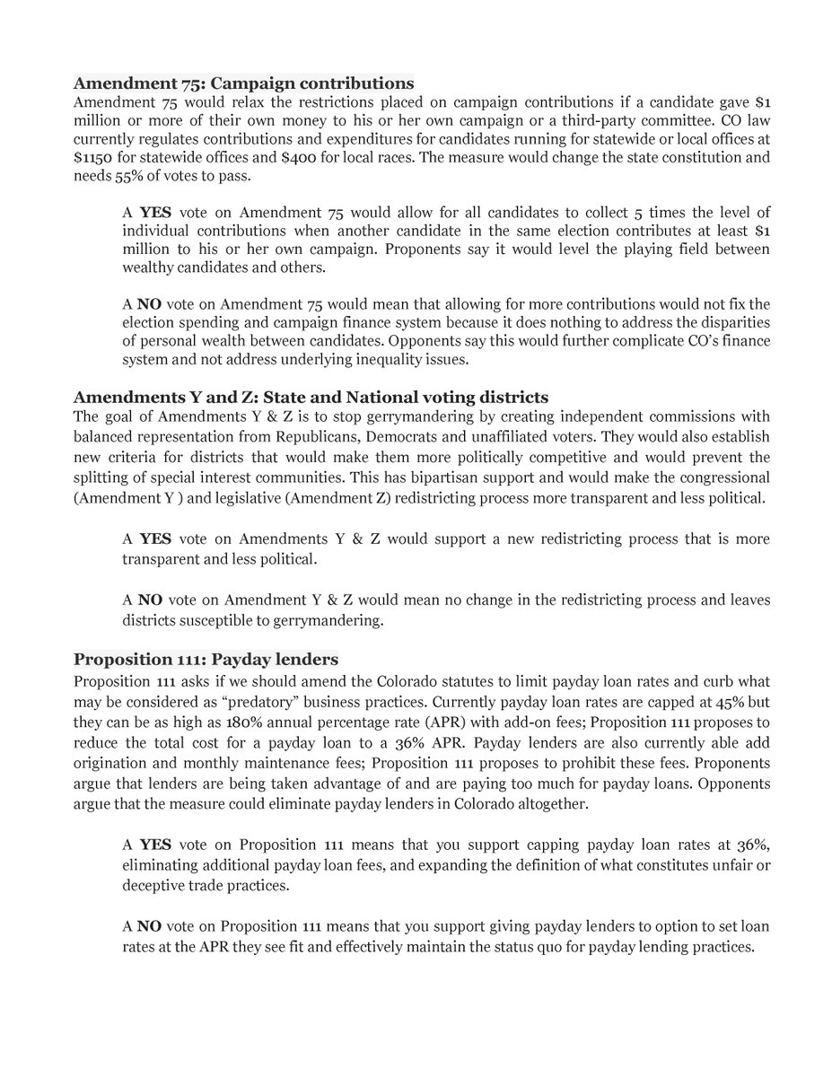 ZaarlyLiz's tweet photo. Updated ballot issues for Larimer county/Colorado by FOCO @500womensci Now including Amendment 74 #vote #womenvote #ballotissues https://t.co/tl7p65xNfM