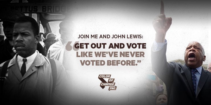 votingwhileblk's tweet photo. (4/7) Rep. Lewis recorded the video in 1 take, unrehearsed, speaking directly from his heart. If you agree with his message that this year we need to “get out and vote like we’ve never voted before”, please sign this commitment to vote on #November6: https://t.co/Myv5JrUPkI https://t.co/grO4HcdsEL