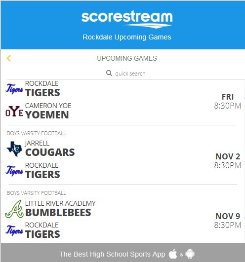 Sportspass_ATX's tweet photo. They're rolling, and they don't look to stop! @RockdaleFBall continues to #FindVictory! Check out their next few games from our @scorestream widget! @FrankGarrity has it today on @ScoreStream #SportsPass on @am1300thezone
https://t.co/GEPEO035kZ https://t.co/lblCuhqA29