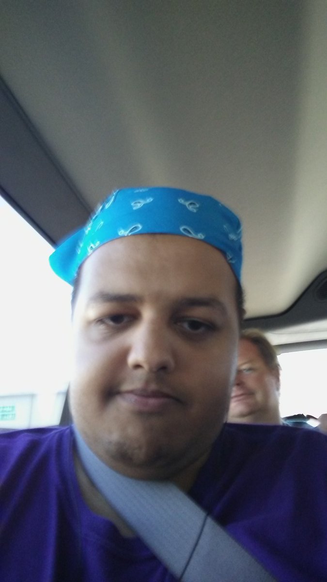 I'm wearing my blue bandana #cool