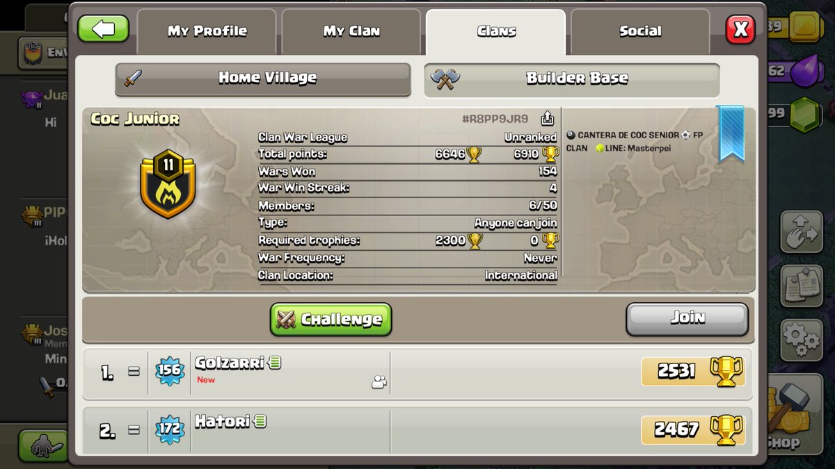 Quieres probar las nuevas Wars en mixed? Hoy lanzamos desde coc junior, nuestro clan cantera. Únete si te has quedado fuera. 👉🏻👉🏻😜