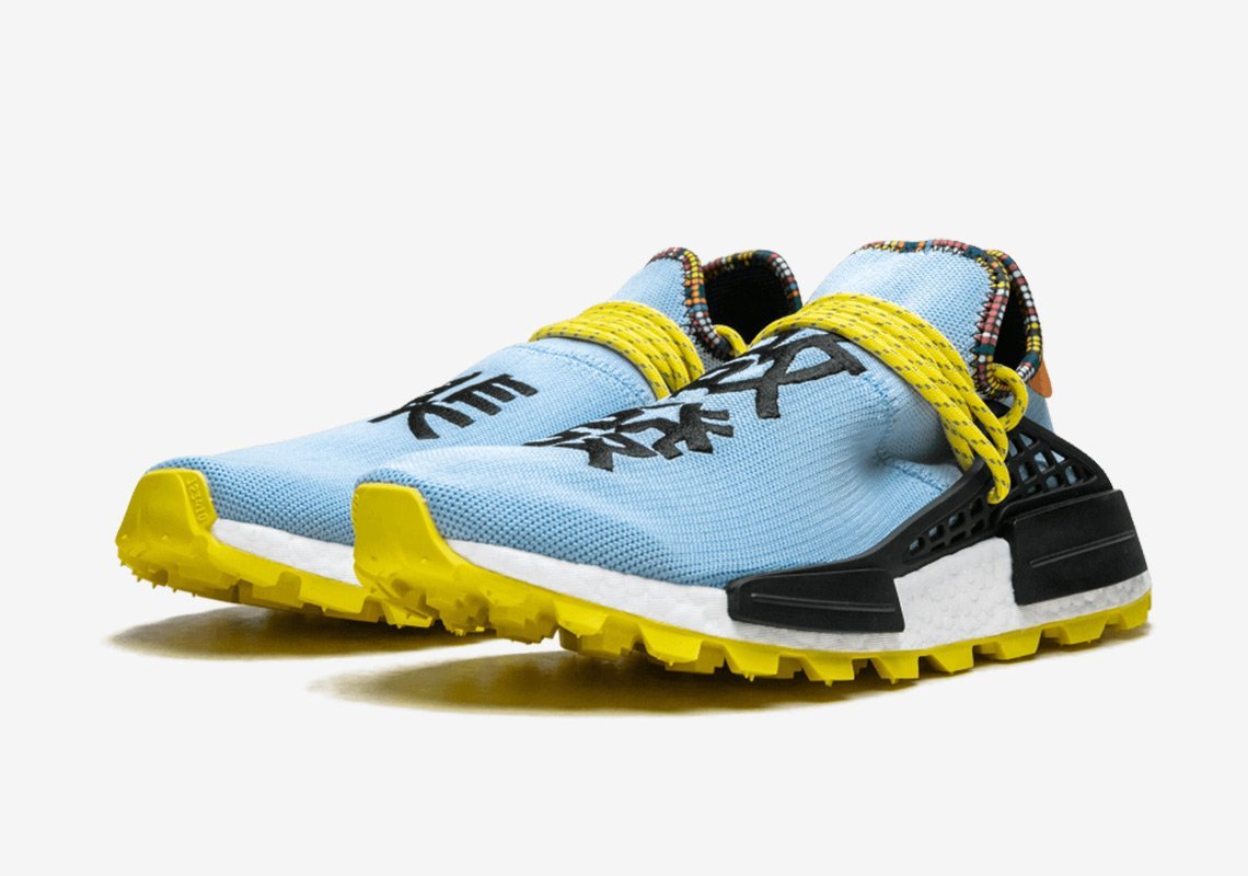 Pharrell x adidas NMD Hu “Inspiration Pack”
Release Date: November 30th, 2018
Price: $250
Color: Powder Blue/Light Pink/OrangeStyle Code: EE7579