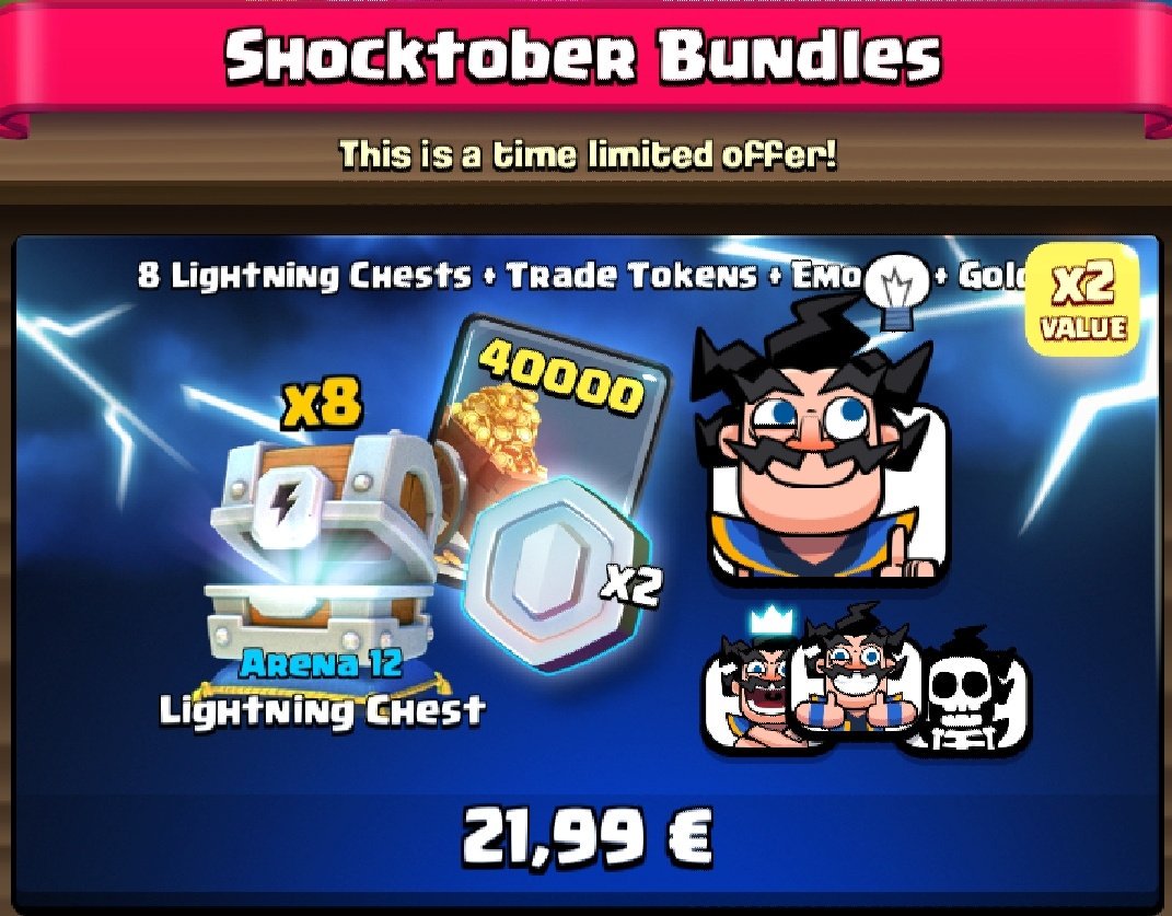 ⭐S O R T E O  D E  O F E R T A⭐

⚡Emotes del Mago Eléctrico, 8 cofres relámpago, 2 Tokens Legendarios y 40k de Oro 😱

🎃 R E Q U I S I T O S 🎃

Seguirme <a href="/SokingRcQ/">v</a> 
Seguir a <a href="/OscarDBCR11/">⚡¡PUNISHER! ⚡</a>  😎
Seguir a <a href="/_SirRoman/">Sir Román▕⃝⃤</a> 🦅

Dar RT y FAV 🔃♥️

Finaliza el 31 de Octubre ⏰