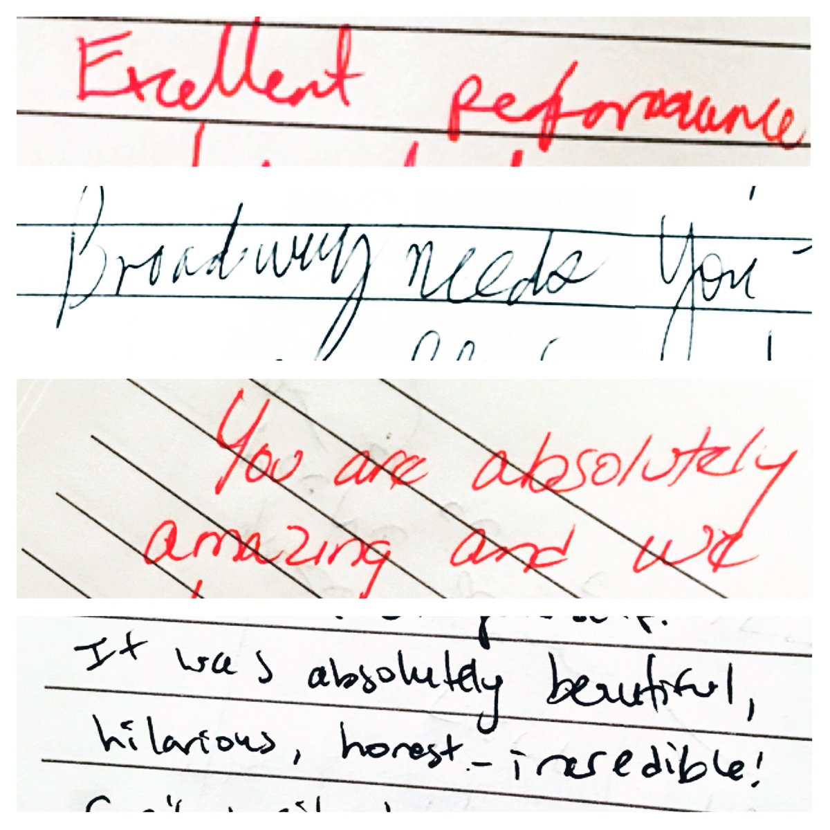 InconceivableSh's tweet photo. Excerpts from the guestbook at last night’s performance in #NYC at @unitedsolo in @TheatreRowNYC !
#inconceivable #AboutLastNight #infertility #comedy #taboosmash #ThursdayThoughts https://t.co/5QXOoHiCdX