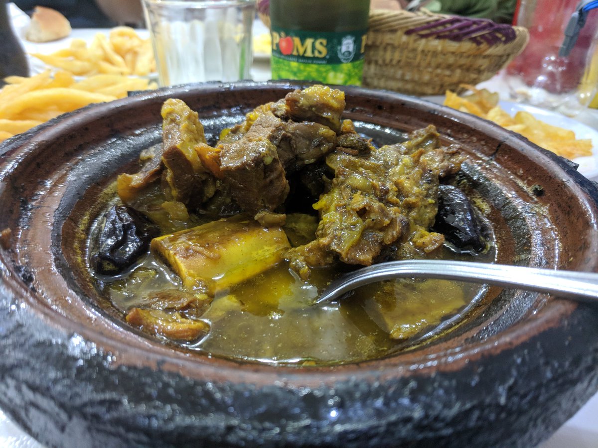 Happy faces at dinner in Morocco... Tagines, couscous, (and steak and chips...) all around. Mr Kane recommends the prune (lamb) tagine. #WHSMorocco18