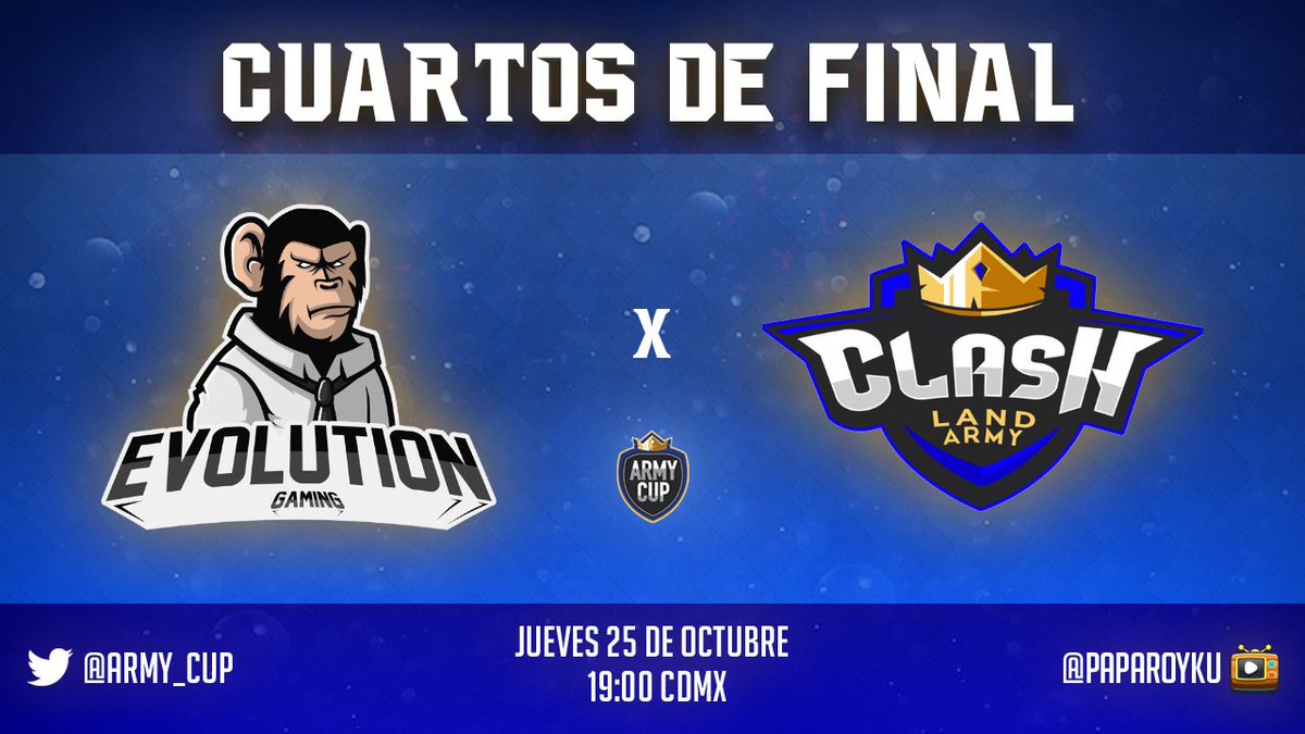 #GAMEDAY | CUARTOS DE FINAL

🎬 | Continuando con los 4tos de final con este 3 encuentro entre Brasil y Colombia. Solo uno avanzara a la siguiente fase!
 
@EvolutionTeamCR ⚔️ <a href="/ClashlandArmy/">Clashland Army</a> 

🇲🇽 7:00 
📺 @paparoyku
