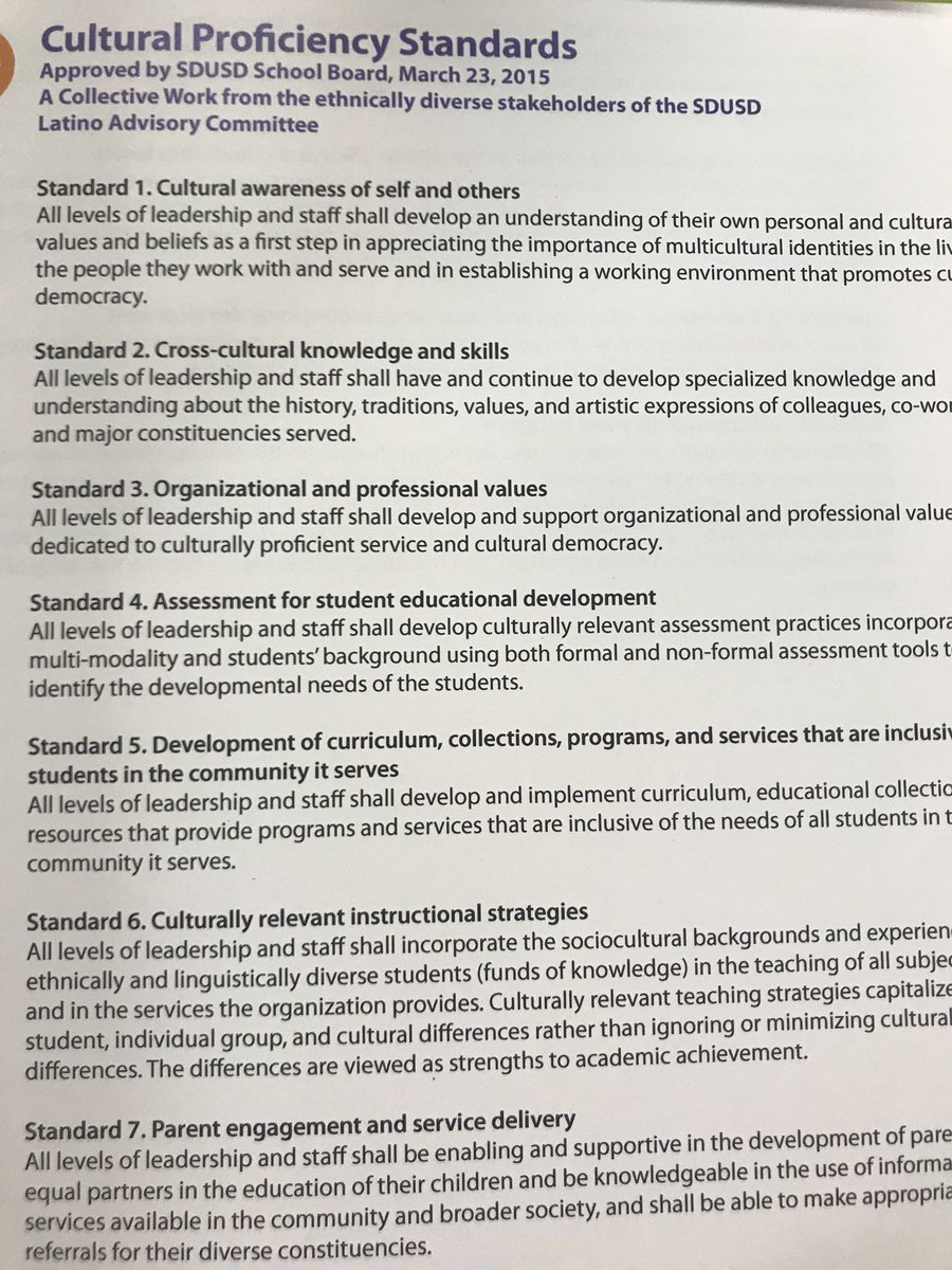 Announcing “Culturally Proficient Standards” #CulturalProficiency #Standards