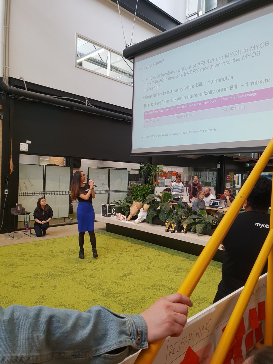 MYOB's tweet photo. #myobhackday presentation time at our #Cremorne office! Can't wait to hear all the amazing ideas that our awesome teams came up with! π https://t.co/V3JK3ORkjU