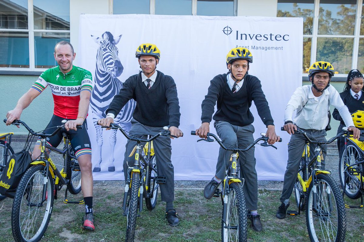 Today @investecam_sa and @JanBraai together with their clients are again raising funds to change more lives with bicycles. #BicyclesChangeLives