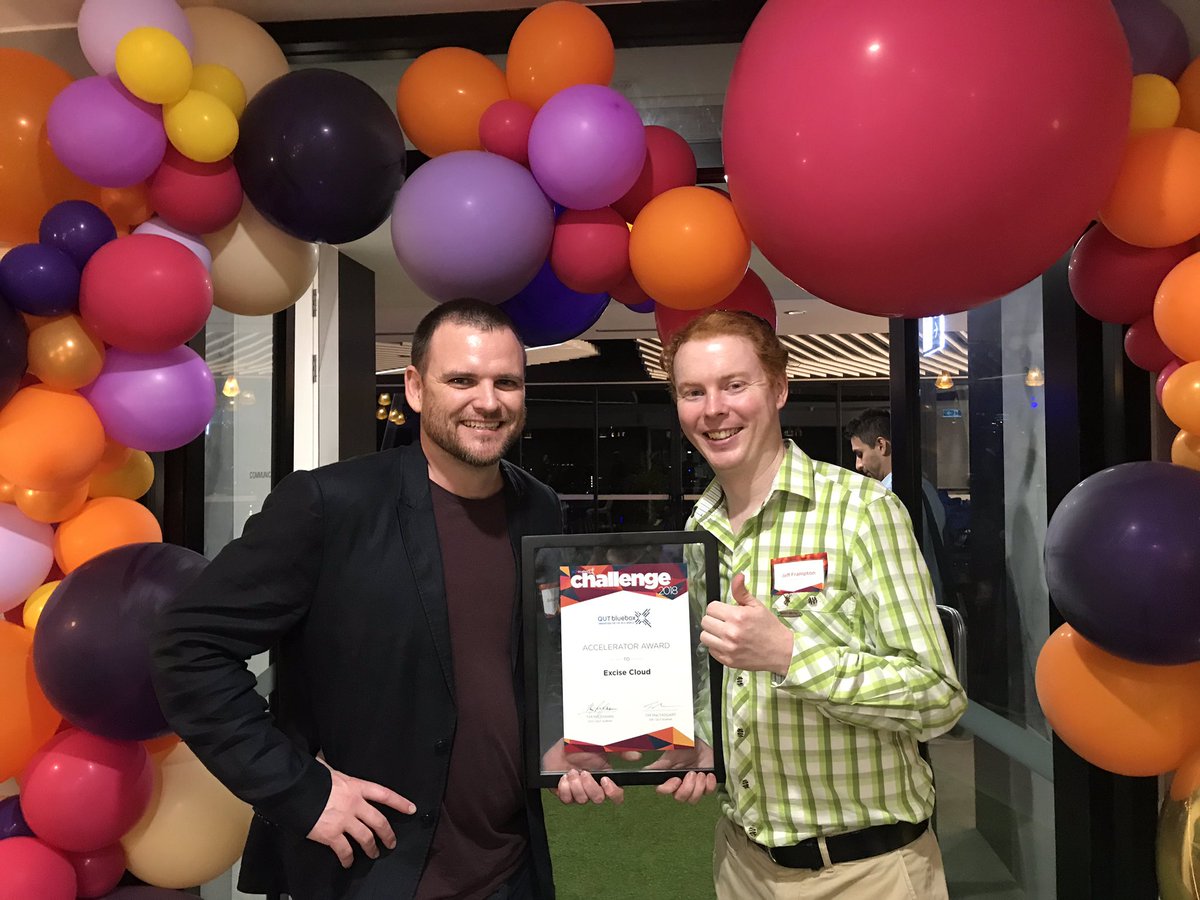 QUTEship's tweet image. Huge cheers🍻 to @excisecloud #founders Bobby &amp;amp; Jeff @QUTfoundry members &amp;amp; winners of #QUT bluebox #accelerator award. #exciseduty #craftbeer