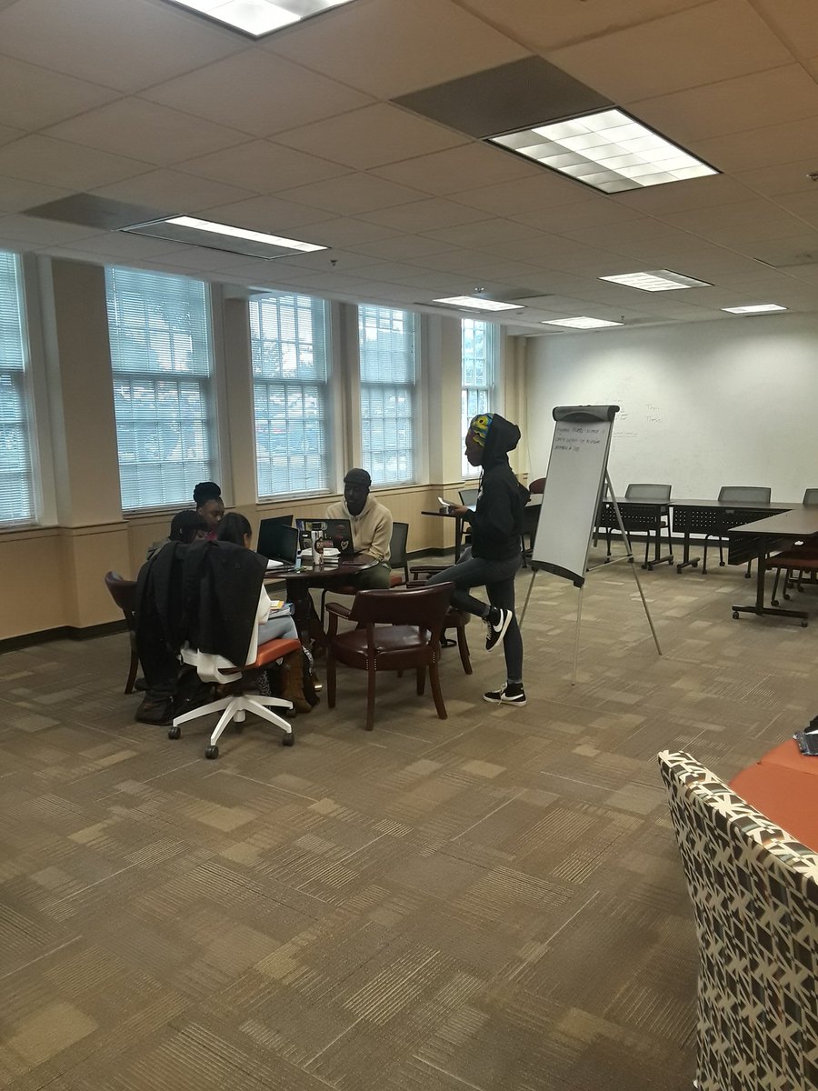 WssuOIP's tweet photo. Introduction to #AfricanaStudies students and Teaching Assistant, @jah7dess, working through Race and Reification in Science with @WSSURAMS #HBCU #WSSU #GlobalThink #IntellectualWork https://t.co/OXPjCVIbZD