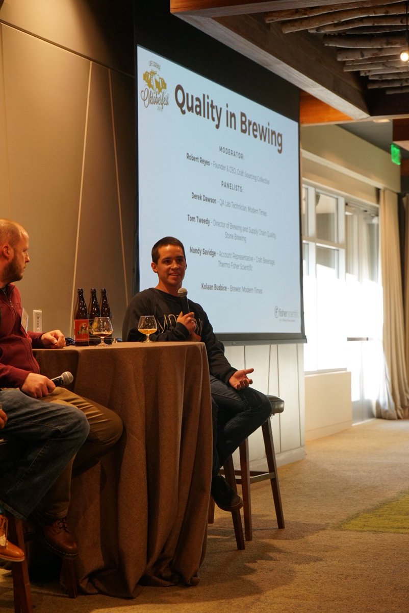 “If this mosaic hop doesn’t smell like the last one, we have to stop it from being used.” Kolaan Busbice, Brewer at <a href="/ModernTimesBeer/">Modern Times Beer</a> walking through some examples of how having a lab has always been important to Modern Times from the start, and their expansion into LA &amp; Portland.