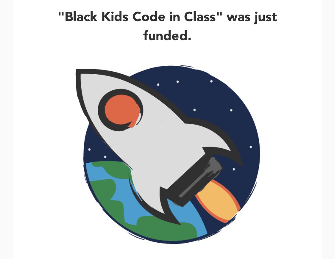 TAGMsRackston's tweet image. And we’re funded! I’m so grateful y’all! The country wants to see my kids code and they shall! #TagWereIt #codingkids #BlackkidsCode