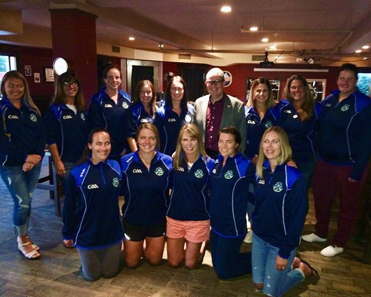 PEICeltsGAA's tweet photo. #tbt to the first ever Lady Celt’s team hanging with Irish Ambassador @jimkelly2006 ☘️🙌🏻 #pei #gaa #gaelicfootball #irish https://t.co/muLECvPACV