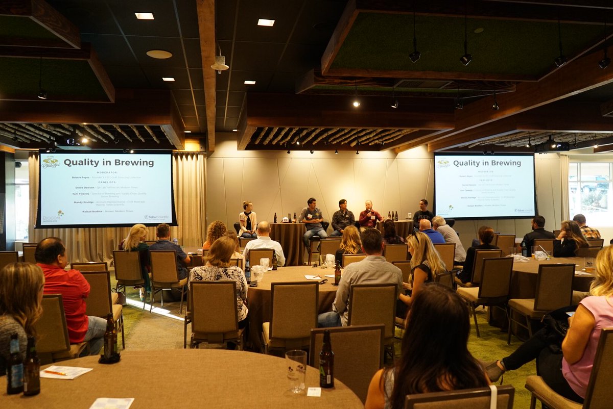 Q: “What do you see as the next wave of jobs in the brewing world as it pertains to biotech-related fields?” A: “As breweries grow, we’re looking for more microbiologists to validate new tech, PMs to implement new programs, and reg &amp; compliance.” #BiocomLifeScienceOktoberfest