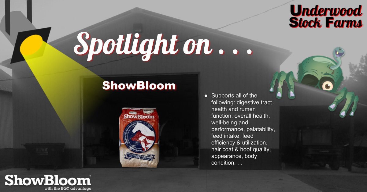 UnderwoodBeef's tweet photo. Happy Halloween! The product spotlight this week is on ShowBloom!  We feed it to our show stock because it does everything they say it will! Visit https://t.co/5T3kOHJWor for more info or check out https://t.co/wN0565XXlv https://t.co/3swPQ7lu96
