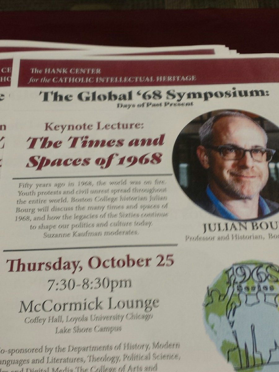 HankCenterLUC's tweet photo. It's happening! Keynote for #Global68 with Julian Bourg of Boston College starts now! https://t.co/8MhGREHdzk