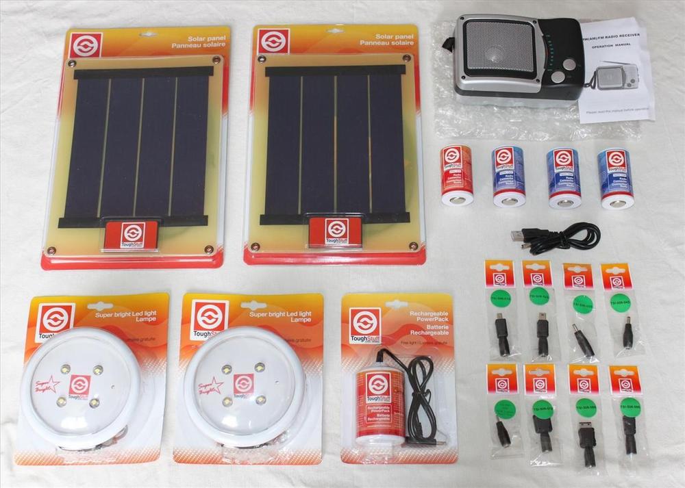 Toughstuff Solar Camping Kit - 2 Panels,2 Rechargeable Lights, Radio, USB &amp; More dlvr.it/QpWttk