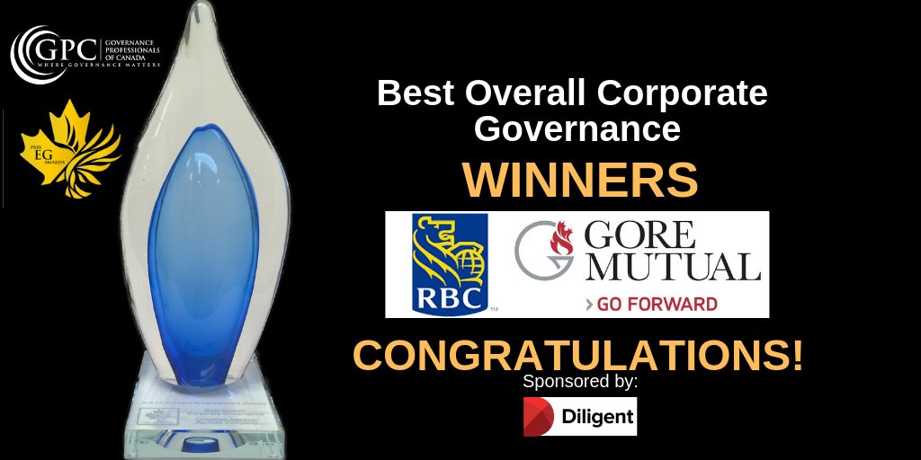 GovProCanada's tweet photo. The EGAs would love to congratulate both @RBC and @GoreMutual for winning the 2018 Best Overall Corporate  Governance Award! #EGA2018 https://t.co/28V5pCZ5aA