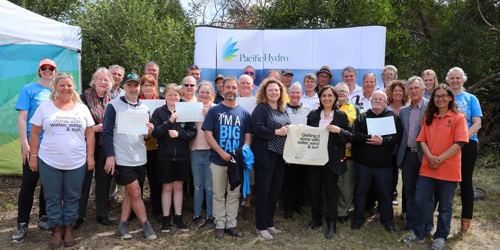pacifichydro's tweet photo. A big thanks to Portland Rotary, Rotary Club Portland Bay, SW Environmental Alliance, Friends of Cape Nelson Landcare, Seawinds Nursery, Portland Community Garden, @glenelgsc, Portland Field Naturalists, @Senvion_com, & Keppel Prince for making #WindFarmOpenDay such a success. https://t.co/CkYgfs1gxB