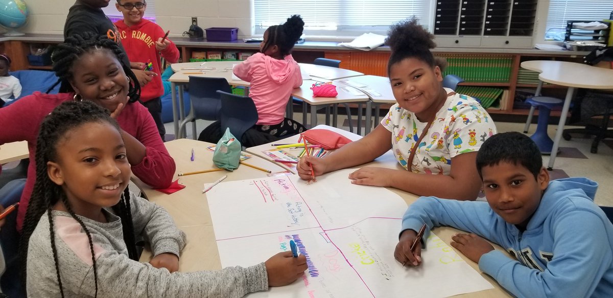 MsBarer's tweet photo. My awesome students hard at work perfecting their writing skills! ✏ @LyonsMill #LMESwrites #BCPS #4thgrade https://t.co/nQ50wBgt1y