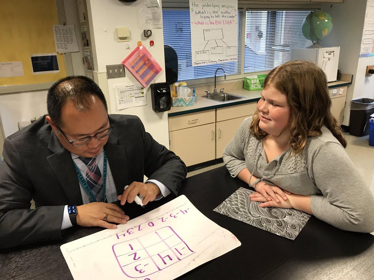 Students love to show off what they know. Especially when they get to be the “teacher” and check Mr. Larson’s work! <a href="/MrLarsonJES/">Mike Larson</a> #PreAlgebraRocks