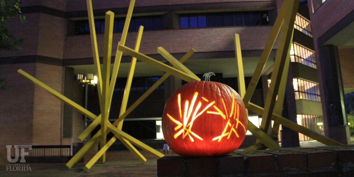UF's tweet photo. Make a UF-themed jack-o'-lantern? Share a pic with the #UFpumpkin hashtag.
Go Gators! https://t.co/WVUKK5w0YG