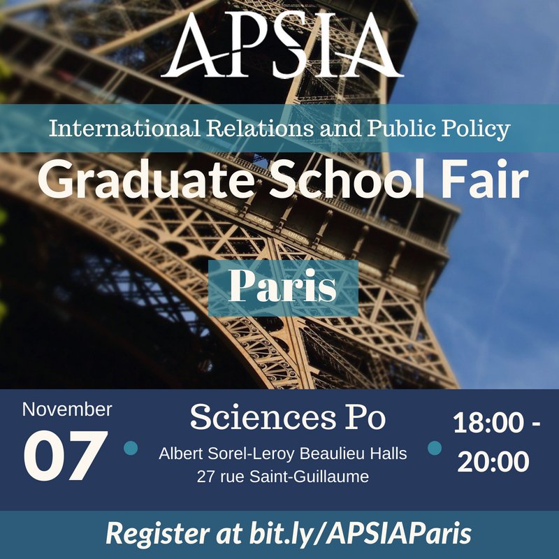 ColumbiaSIPA's tweet image. We'll be in Paris on Nov. 7 for @APSIAinfo grad fair - come out to learn more about joining the SIPA community and what it can do for your future: bit.ly/APSIAParis #gradschool #gradapps