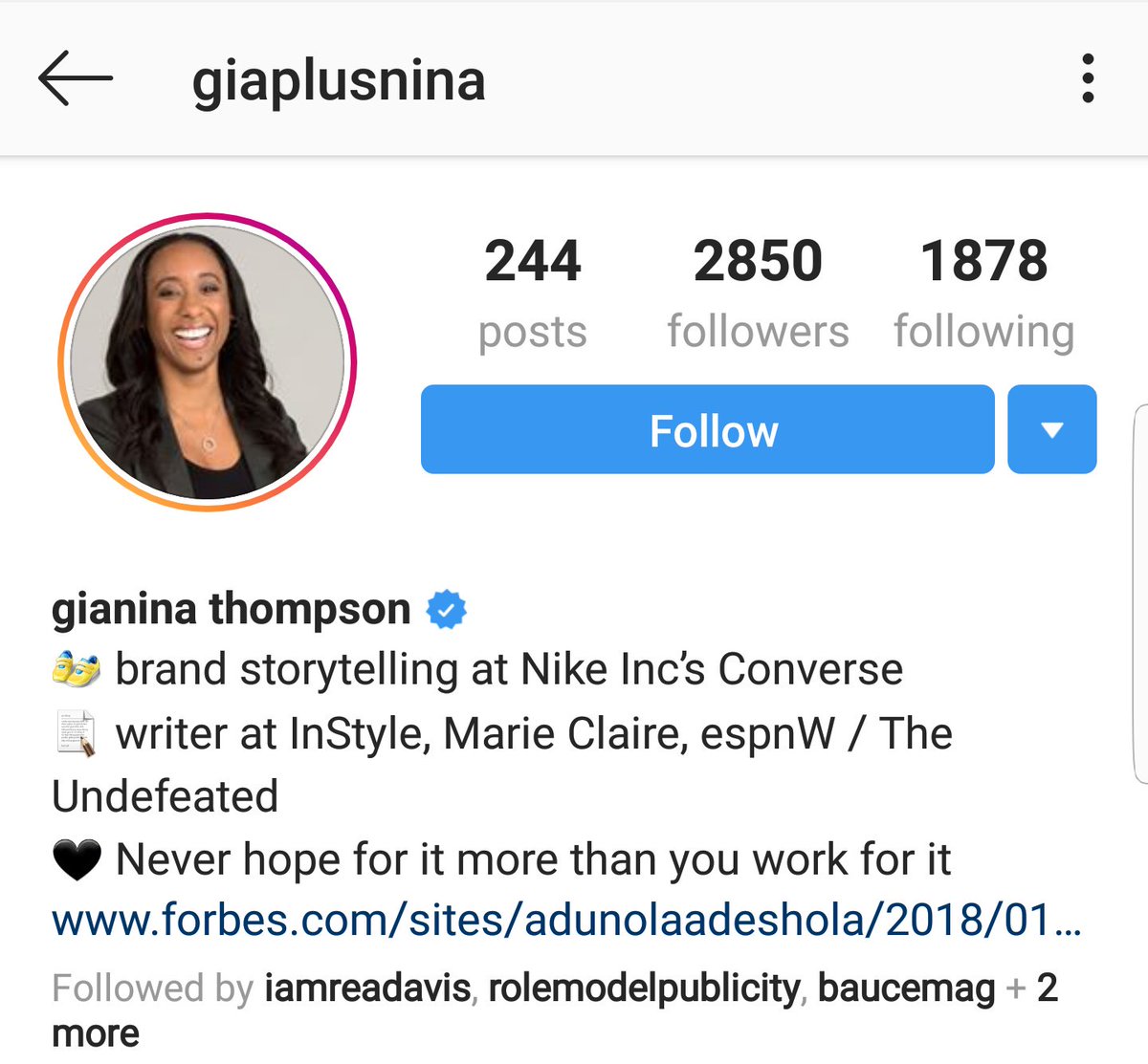 Gianina ThompsonIG: giaplusninaWriterCommunications Brand manager at ConverseWriter