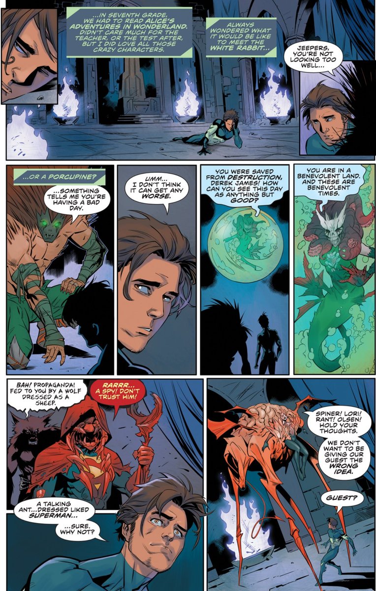 TalkingUltima's tweet image. I'm in love with these dark multiverse Justice League in Sideways #8