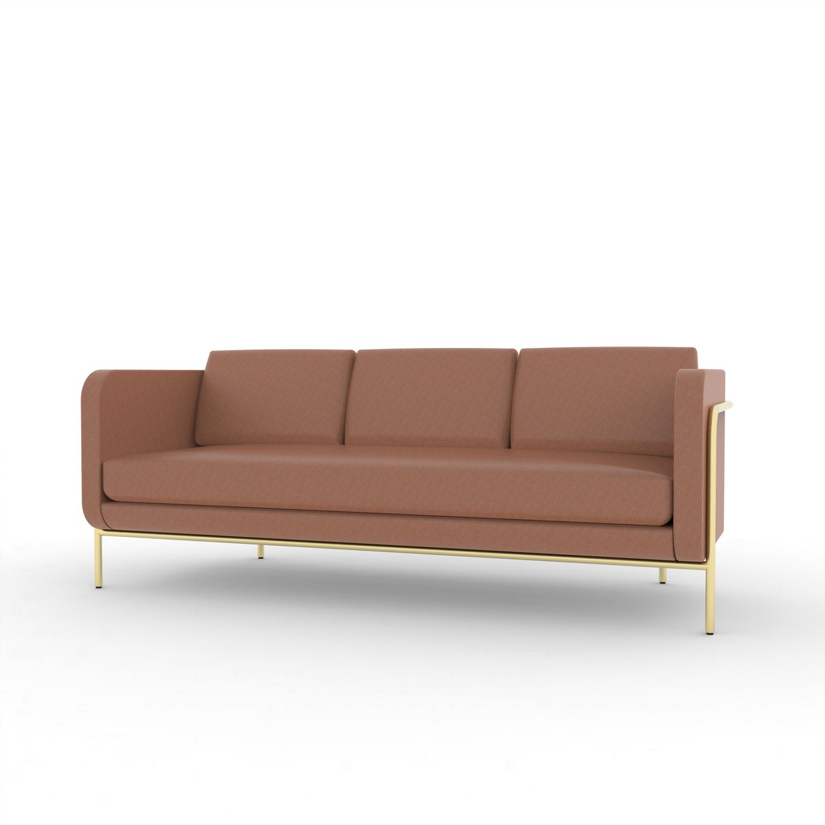 This is our Bend Sofa. Soon to be sold online at emblemcontract.com in an assortment of highly durable, commercial-grade textiles and finishes.
