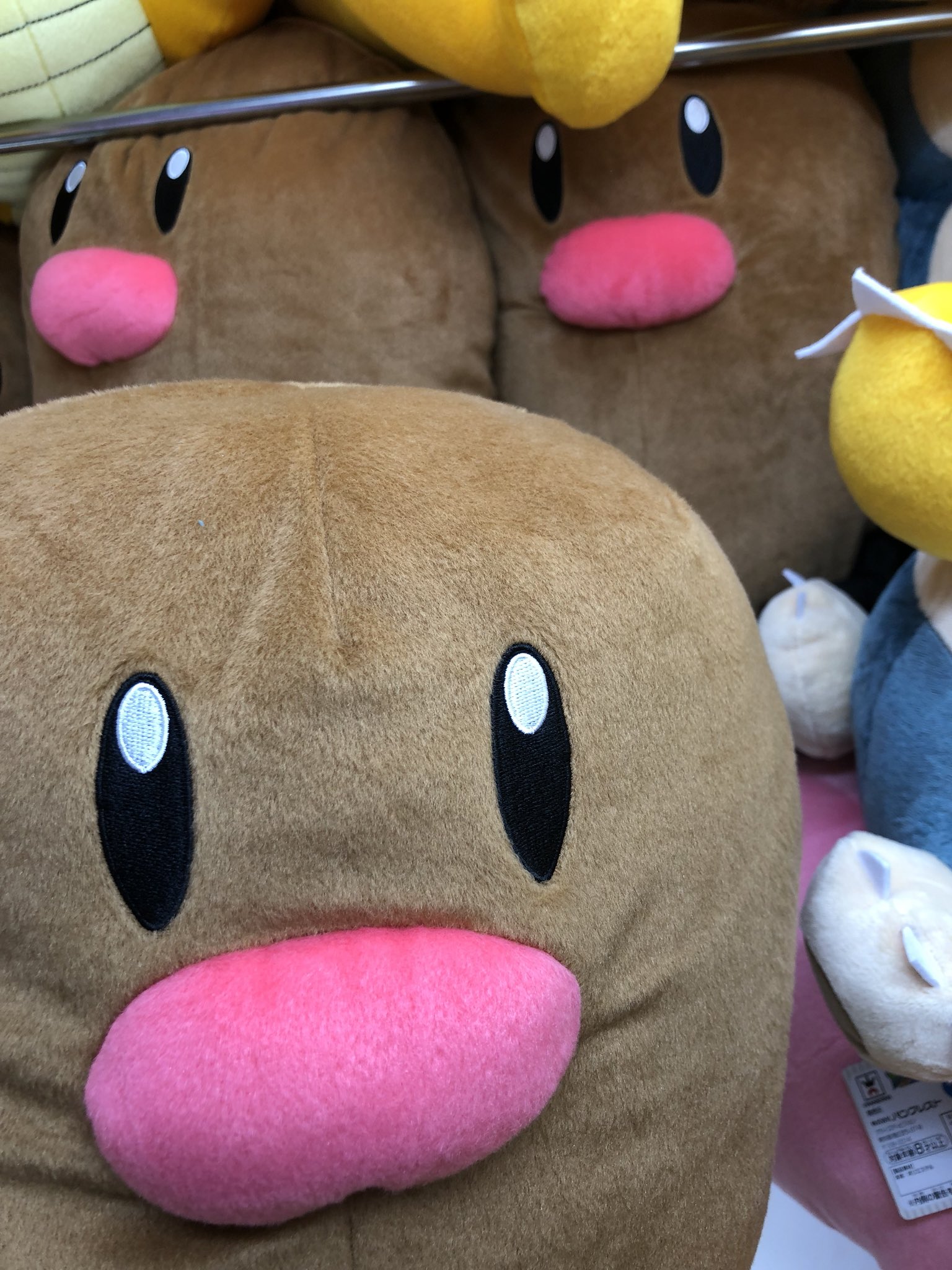 アミューズメントゾーン北上店 ポケモンフォーカス 地方別のすがた めちゃでかディグダ ディグダ アローラのすがた ぬいぐるみ さて 問題です アローラのディグダとノーマルディグダの違いは何でしょう という大きいぬいぐるみ入荷しました