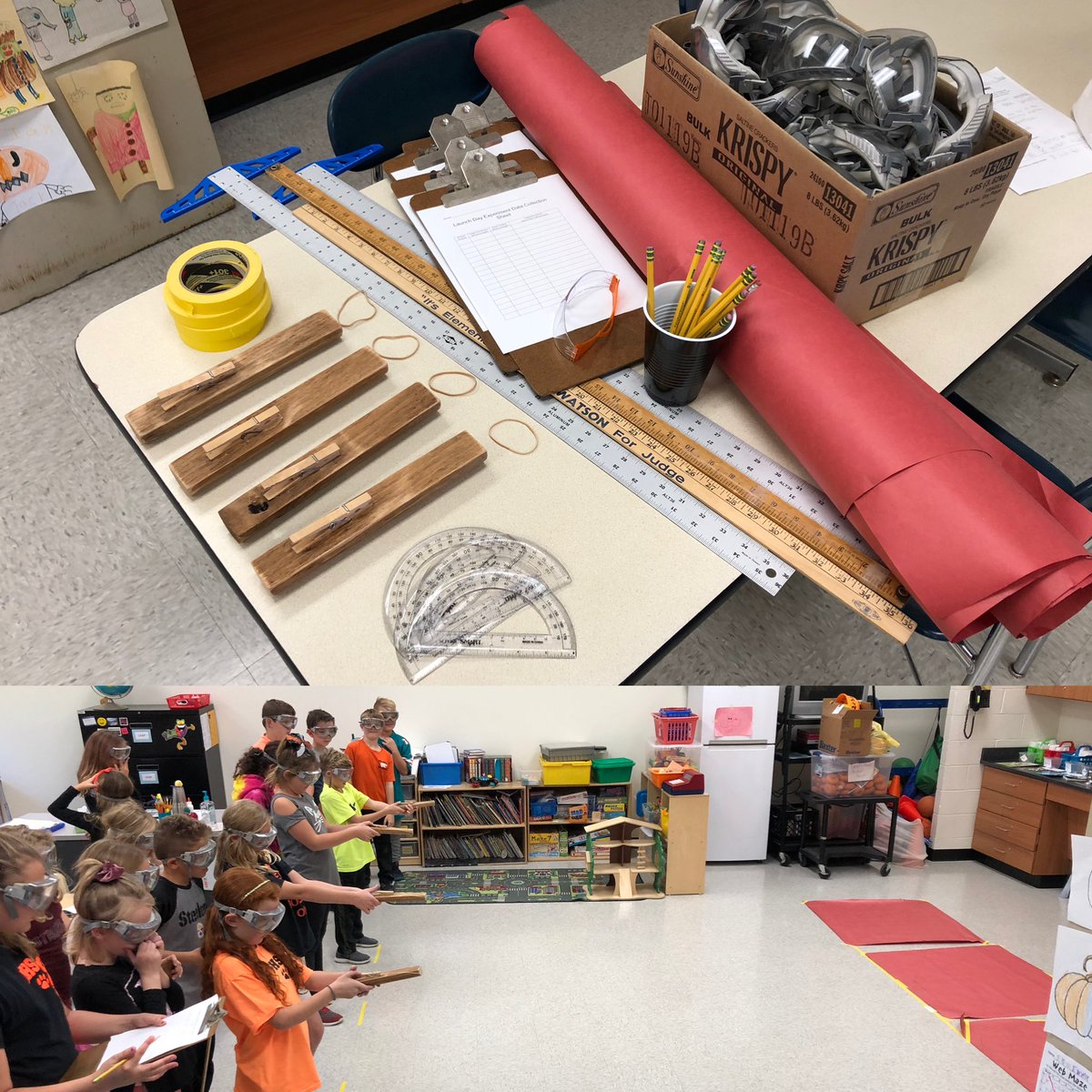 StemPasd's tweet image. Lots of materials to manage in this week’s #stemchallenge, but the kids are doing an awesome job with our Launch Day Experiments! #teamwork #anglemeasurement #fourthgradestandards #nextlevellearning #DIYstemlesson ⁦@PalmyraSchools⁩ proud!