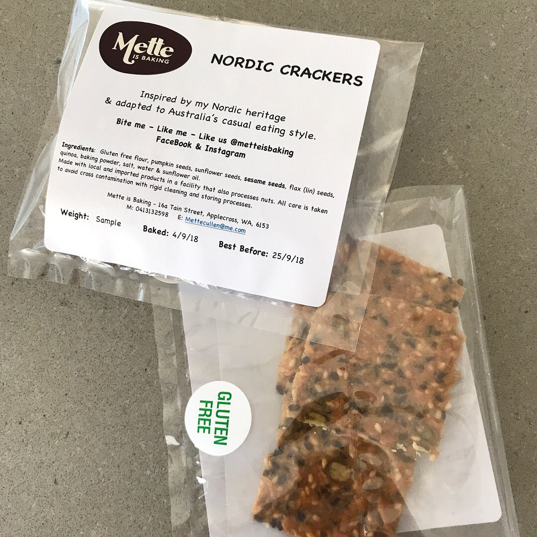 Thanks to Mette is Baking for your delicious Nordic Crackers for our VIP gift bags.