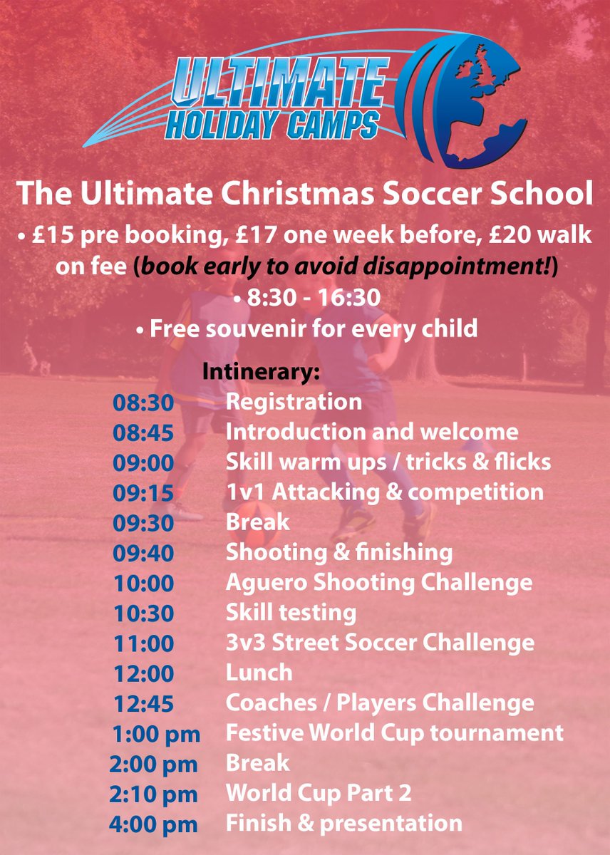We're delighted to announce that we'll be running a number of two day Christmas camps! We'll have details of venues and a full price list out next week. For now though, get these dates in your diary!