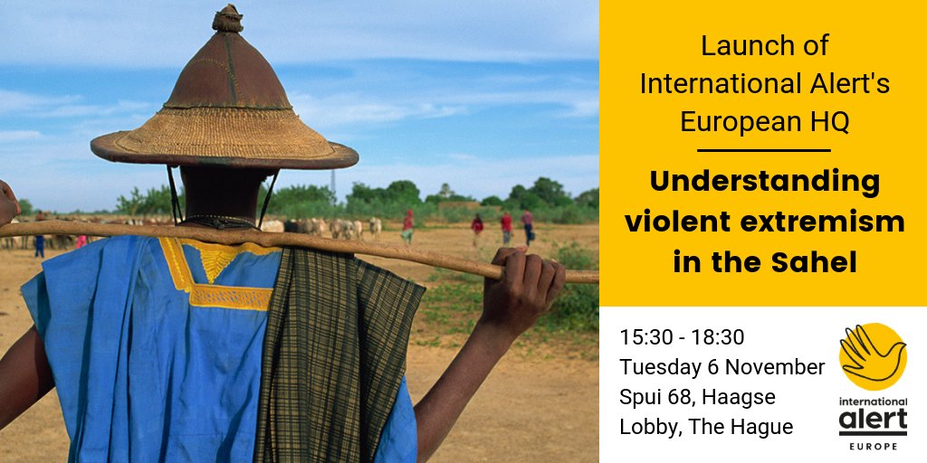 Join our panel Boukary Sangare, renowned anthropologist on Central Mali, Hans Bolscher chair of our new Europe HQ &amp; our West Africa Manager Marco Simonetti to discuss rise of #violentextremism in the central Sahel at <a href="/VVVDenHaag/">VVV Den Haag</a> on 6/11. 

RSVP here:
bit.ly/2Sww8f8