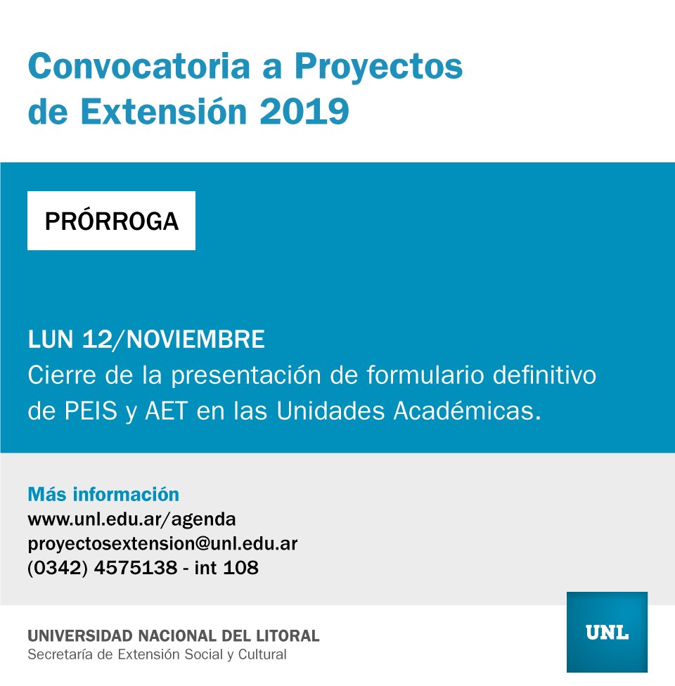 ExtensionUNL's tweet image. #ProyectosDeExtensión 
➡️Convocatoria 2019
+info: bit.ly/2JRQsWT